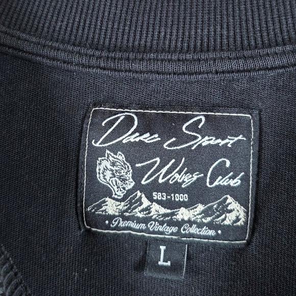 Darc Sport Wolves Club Premium Vintage T-Shirt Black Large Paisley 583/1000 - Picture 4 of 7